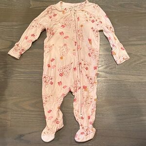 Angel Dear Pink Christmas Bamboo Footie